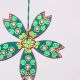 Handmade Wooden Flower Christmas Hanging for Home Decor - Green, Black, Red, Blue